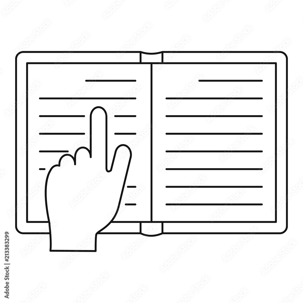 Poster read book icon. outline read book vector icon for web design isolated on white background