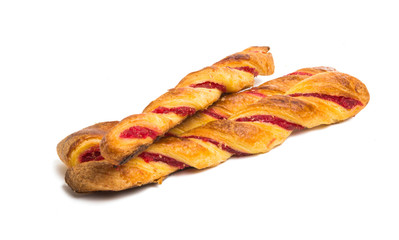 puff pastry with jam isolated