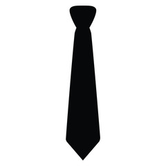 A black and white silhouette of a neck tie