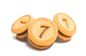biscuits with chocolate cream isolated