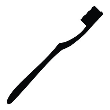 recommend clip art: A black and white silhouette of a toothbrush