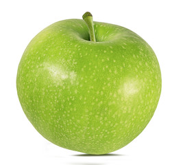 Fresh green apple isolated on white background with clipping path