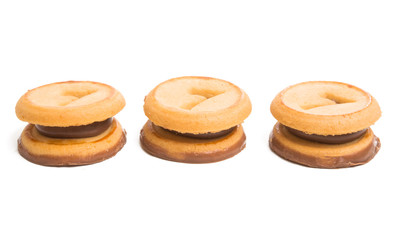 biscuits with chocolate cream isolated