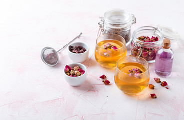 Mix of healthy herbal tea