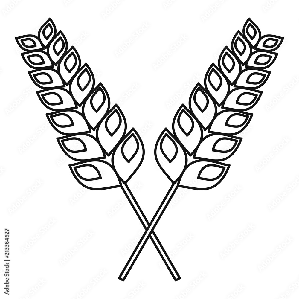 Poster pair of wheat icon. outline illustration of pair of wheat vector icon for web design isolated on whi