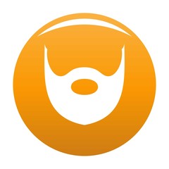 Hipster beard icon. Simple illustration of hipster beard vector icon for any design orange