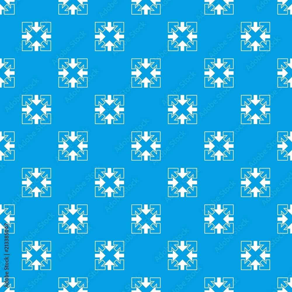 Poster full screen and exit full screen arrows pattern vector seamless blue repeat for any use
