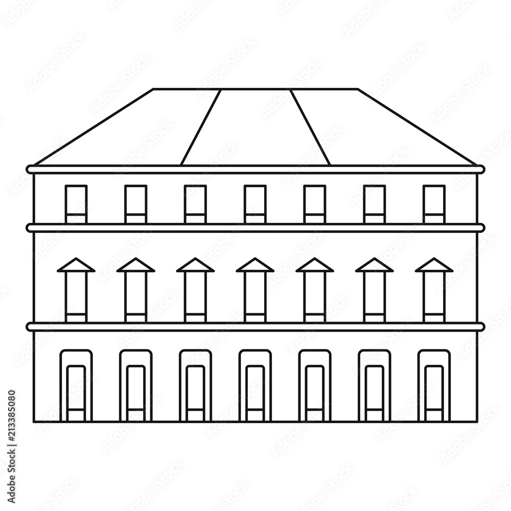 Aufkleber building icon. outline illustration of building vector icon for web design isolated on white backgro