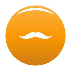Neat mustache icon. Simple illustration of neat mustache vector icon for any design orange