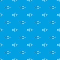 Abstract arrow with contour of cross pattern vector seamless blue repeat for any use