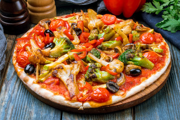 Pizza with vegetables vegetarian
