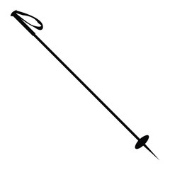 A black and white silhouette of a walking spike