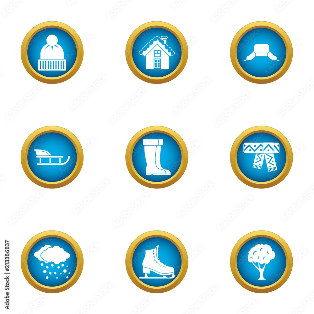 Poster chilly icons set. flat set of 9 chilly vector icons for web isolated on white background