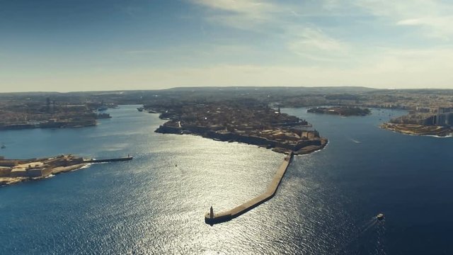 Aerial Shot Approaching Valletta