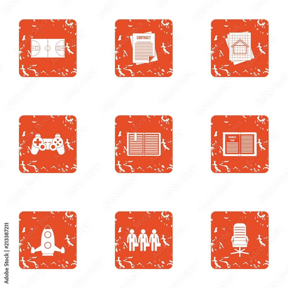 Poster instruction icons set. grunge set of 9 instruction vector icons for web isolated on white background