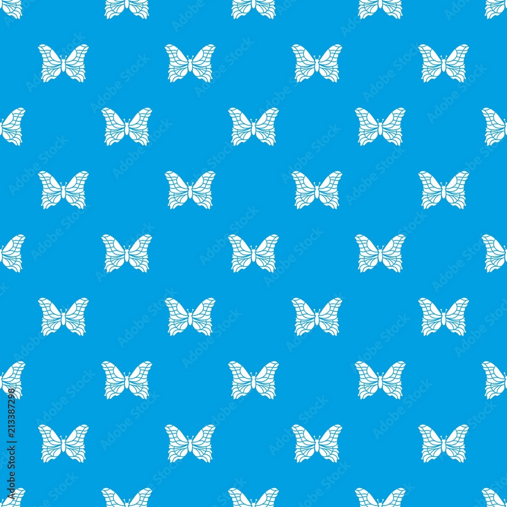 Poster butterfly pattern vector seamless blue repeat for any use