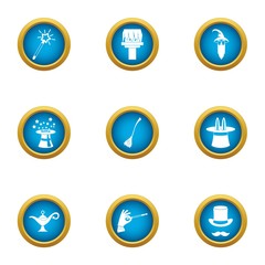 Whoo icons set. Flat set of 9 whoo vector icons for web isolated on white background