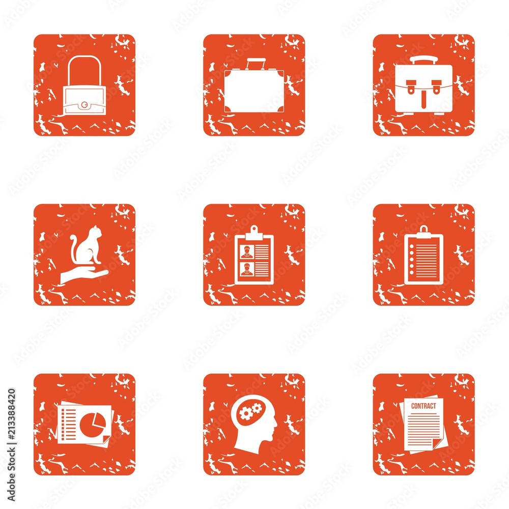 Poster entry list icons set. grunge set of 9 entry list vector icons for web isolated on white background