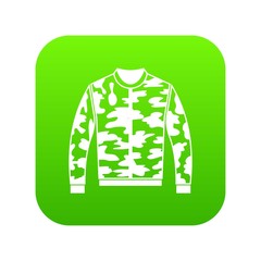 Camouflage jacket icon digital green for any design isolated on white vector illustration