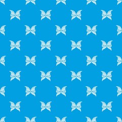 Butterfly with scalloped wings pattern vector seamless blue repeat for any use