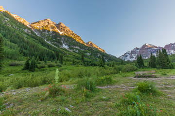 Scenic Maroon Bells in Summer