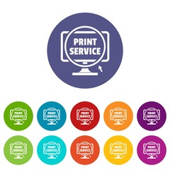 Fototapeta premium Print service icons color set vector for any web design on white background