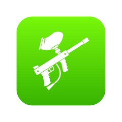 Paintball marker icon digital green for any design isolated on white vector illustration
