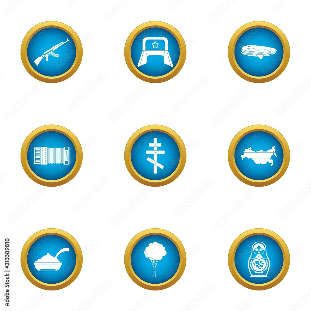 Poster ussr icons set. flat set of 9 ussr vector icons for web isolated on white background