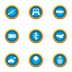 USSR icons set. Flat set of 9 ussr vector icons for web isolated on white background