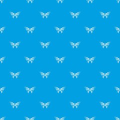 Fototapeta na wymiar Butterfly with rhombus on wings pattern vector seamless blue repeat for any use