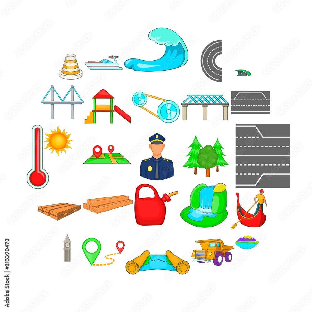 Poster traversal icons set. cartoon set of 25 traversal vector icons for web isolated on white background