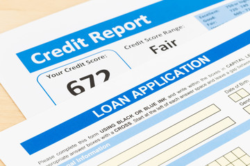 Obraz premium Loan application form with fair credit score