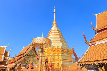 Fototapeta premium Wat Phra That Doi Suthep is famous temple in Chiang Mai, north of Thailand