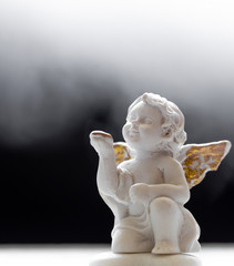 Baby Angel On Black And Misty Background 1
