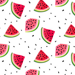 Vector watermelon slices cards.Colorful summer fruit background post with likes. Pink seeds of berries. Hand drawn exotic tropical ornament for share. Modern fabric food