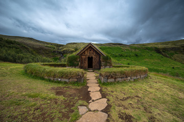 Pjodveldisbaer ancient historical buildings, south of Iceland