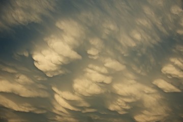 Prominent clouds in the evening sky after a strong tropical rainstorm