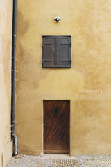 Wooden old door in Prague