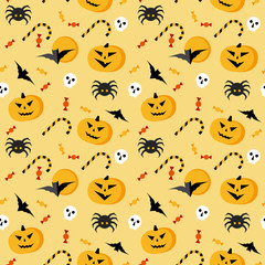 Seamless halloween vector pattern