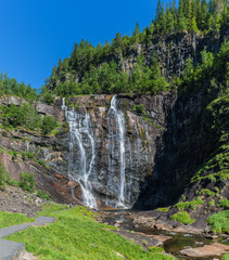 Fototapeta premium View of the Skjervsfossen waterfal. National park Hardangervidda, Norway, Europe.