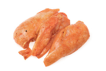 Raw chicken breast isolated on white background.