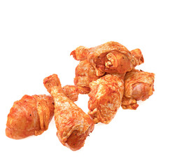 Raw chicken legs on white background isolated