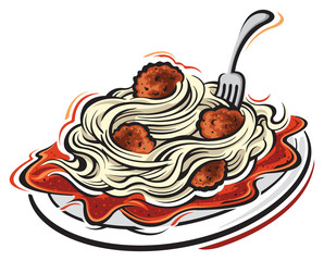 Spaghetti and meatballs