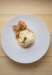 Tablet Ice Cream Decorated with Homemade Tablet