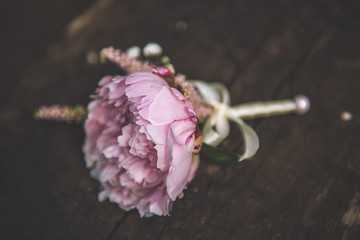 wedding table with exclusive floral arrangement prepared for reception, wedding or event...