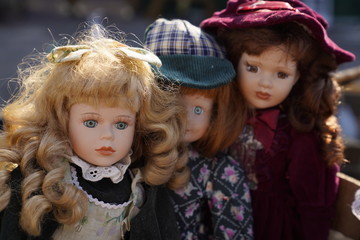 Old collectible antique vintage doll found at a flea market