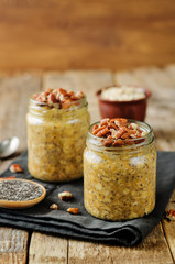 Pumpkin Chia seeds overnight oats with pecans