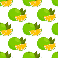 seamless pattern with white grapefruit (sweet, pomelo). vector texture.