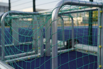 Football gate with a green net