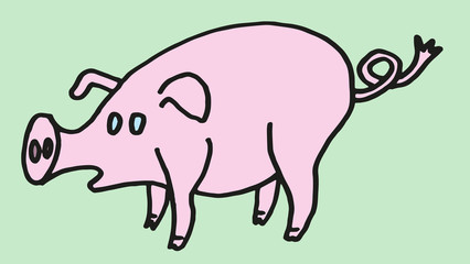 sweet little cartoon pig